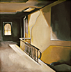 Thumbnail of Loft Interior, New York: Painting by Ethel Fisher, 1973, oil on canvas, 15 x 15 inches, twentieth-century painting of a New York loft