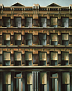 Thumbnail of W. 14th Street: Painting by Ethel Fisher, 1974, oil on canvas, 58 x 46 inches, twentieth century painting of a New York building façade on West 14th Street.